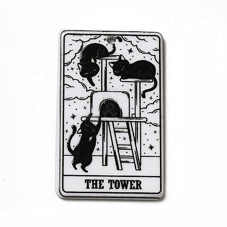 Tarot Theme Printed Acrylic Pendants MACR-G061-04P-1