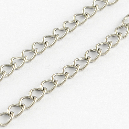 Tarnish Resistant 304 Stainless Steel Curb Chains X-CHS-R005-02-100m-1