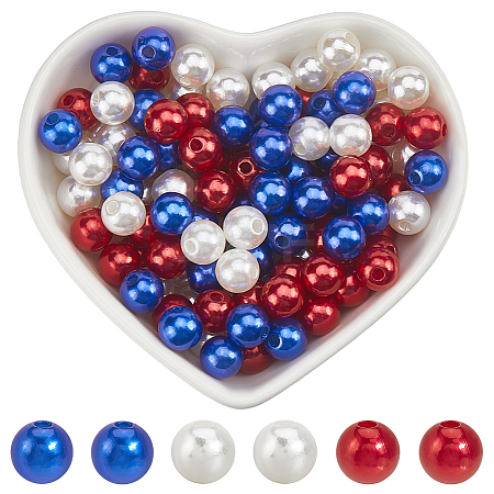 Independence Day Acrylic/ABS Plastic Imitation Pearl OACR-SP0001-66B-01-1