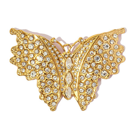 304 Stainless Steel with Rhinestone Big Pendants RB-OY001-29G-01-1