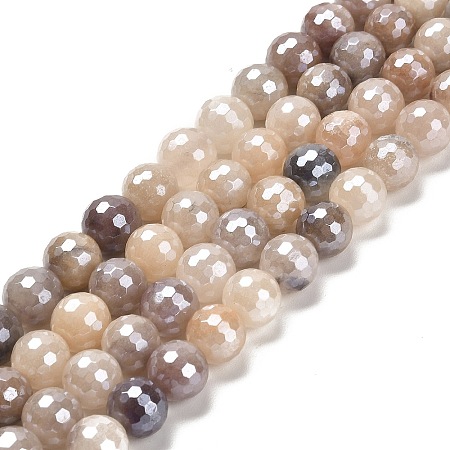 Electroplated Natural Quartz Round Beads Strands G-L598-A06-01-1