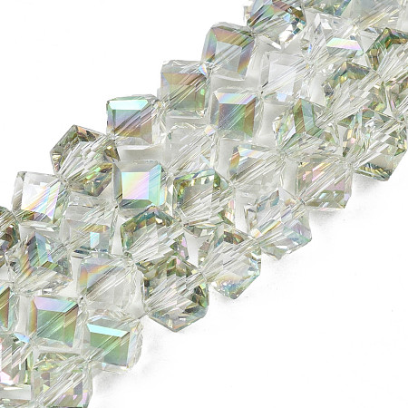 Electroplate Transparent Glass Beads Strands EGLA-N002-29-C03-1