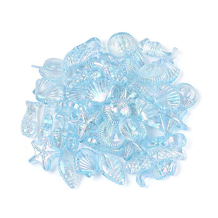 Ocean Theme Transparent Acrylic Beads TACR-T028-69C-1