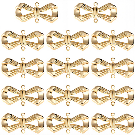 14Pcs Brass Bowknot Connector Charms KK-BBC0021-74-1