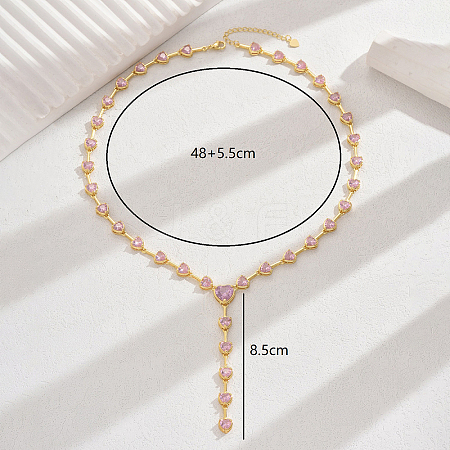 Luxurious Sparkling Copper Zircon Necklace for Wedding Season and Date Night. JN4869-2-1