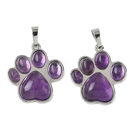 Natural Amethyst Pendants G-B194-02P-06-1
