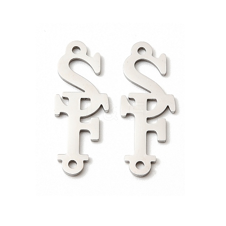 201 Stainless Steel Connector Charms STAS-D380-02P-1