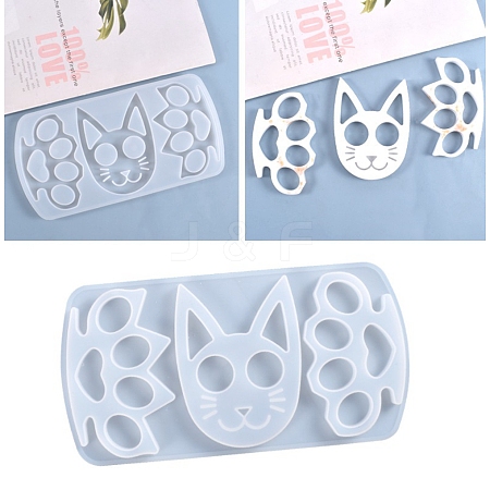 Cat & Paw Shape Self Defense Keychain Silicone Molds LS-DIY-P006-30-1