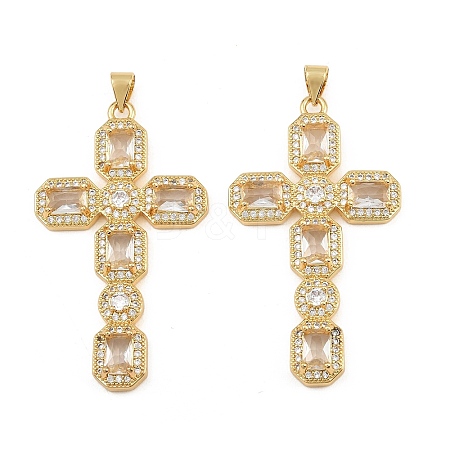 Brass Micro Pave Cubic Zirconia Pendants CU-CBADC6C-13G-02-1