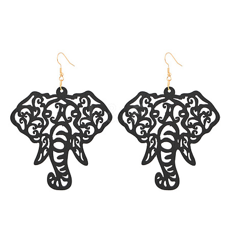 Hollow Wood Dangle Earrings FS-WG18EE7-03-1