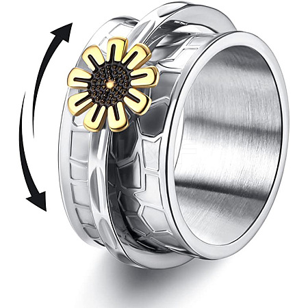 Retro Rotatable 304 Stainless Steel Finger Rings FS-WG84C22-19-1