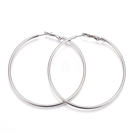 201 Stainless Steel Hoop Earrings EJEW-F188-24P-D-1