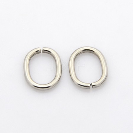 Tarnish Resistant Oval 201 Stainless Steel Saw Cut Open Jump Rings LS-STAS-N040-01-1