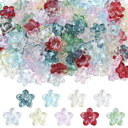 180Pcs 9 Colors Baking Paint Transparent Glass Beads DGLA-YW0001-69-1