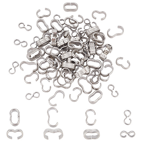 AHADERMAKER 80Pcs 4 Style Stainless Steel Quick Link Connectors STAS-GA0001-42-1