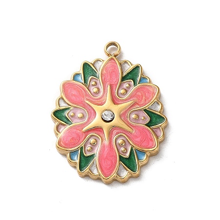 304 Stainless Steel Enamel Pendants STAS-Z146-02G-02B-1