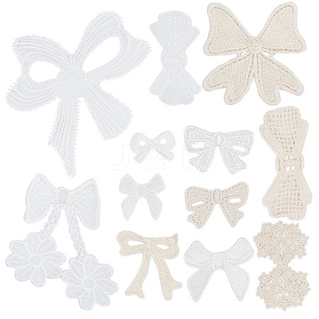 Gorgecraft 24Pcs 12 Style Milk Fiber Lace Embroidery Costume Accessories PATC-GF0001-01-1