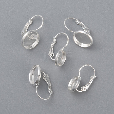 304 Stainless Steel Leverback Earring Settings STAS-F191-03S-12mm-1