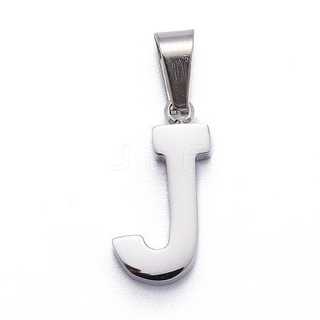 Non-Tarnish 304 Stainless Steel Letter Pendants LS-STAS-H127-J-P-1