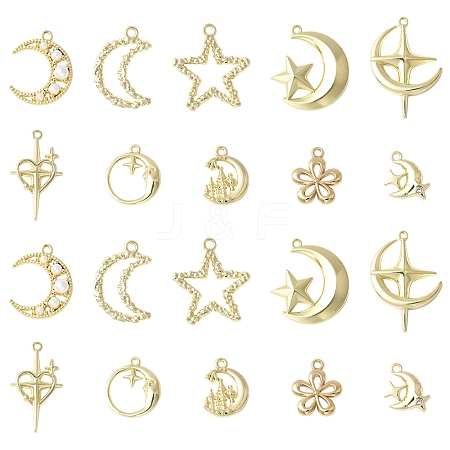 20Pcs 10 Styles Alloy Pendants FIND-FS0003-07-1