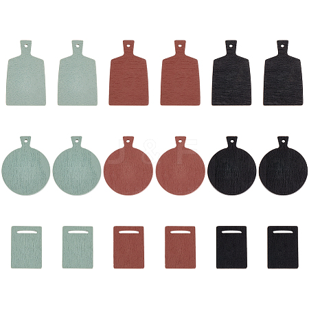 6 Bags 3 Styles Wood Plate Display Decorations DJEW-FG0001-46-1