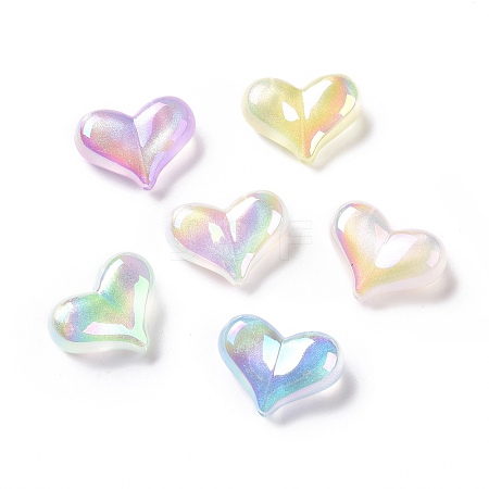 UV Plating Rainbow Iridescent Acrylic Beads X1-OACR-C010-01-1