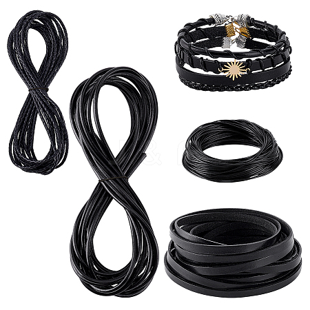 4 Styles Braided Cowhide Leather Cord WL-PH0024-26B-1