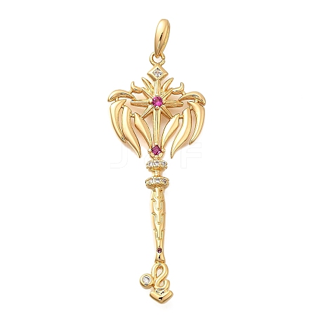 Brass Micro Pave Cubic Zirconia Big Pendants KK-B147-04G-08-1