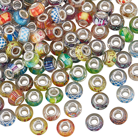 120Pcs Resin European Beads RPDL-SP0001-03-1