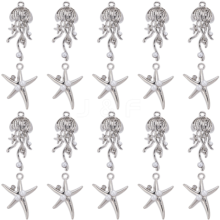 20Pcs 2 Styles Alloy Resin Pendants FIND-SC0013-38-1