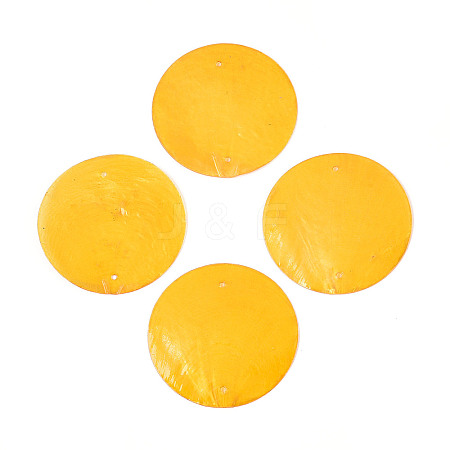Spray Painted Natural Capiz Shell Connector Charms SSHEL-N039-03-01B-1