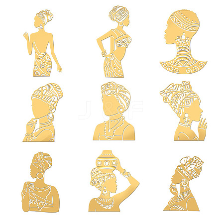 9Pcs 9 Styles Nickel Decoration Stickers DIY-WH0450-046-1