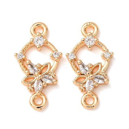 Brass Pave Clear Cubic Zirconia Connector Charms CU-CBAEC99-10G-1