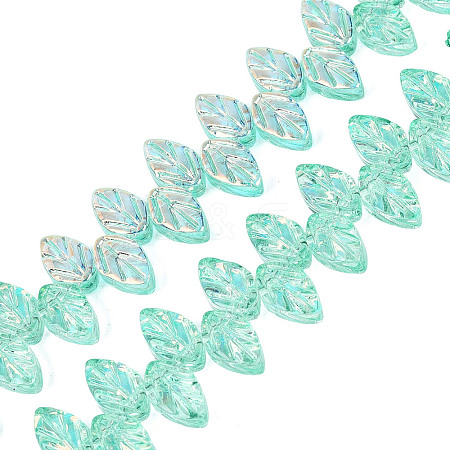 Electroplate Transparent Glass Beads Strands EGLA-N056-03A-10-1