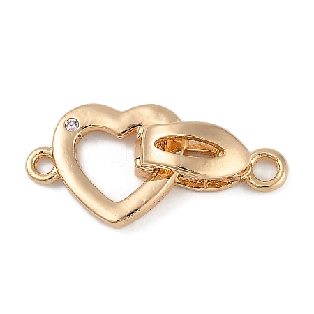 Heart Brass Fold Over Clasps FIND-U017-19G-1