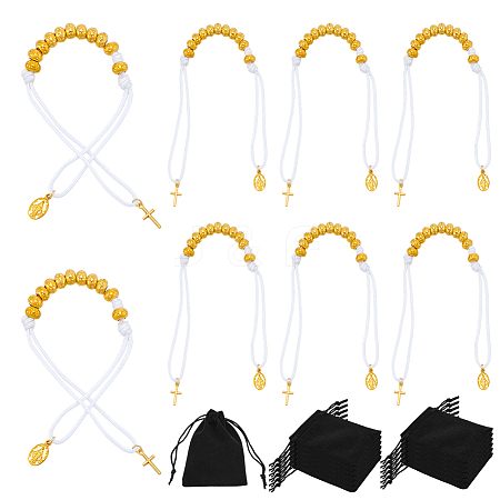 8Pcs CCB Plastic Round Bead Bracelets BJEW-PH01941-1