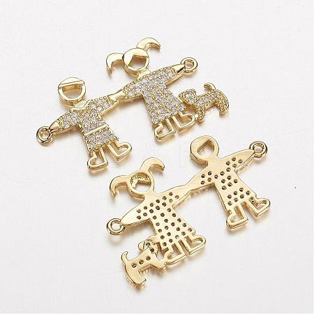 Electrophoresis Brass Micro Pave Cubic Zirconia Links ZIRC-P047-09G-1