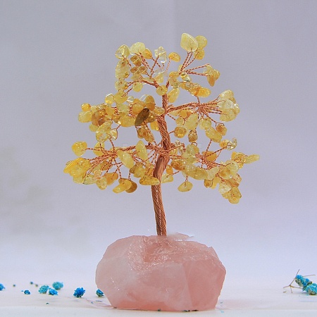 Natural Citrine & Rose Quartz Display Decoration TREE-PW0001-28B-1