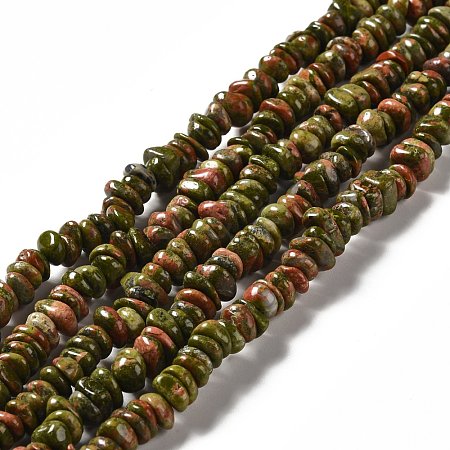 Natural Unakite Beads Strands G-G841-B13-1