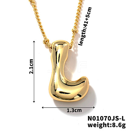 Simple and Stylish Brass Letter Pendant Satellite Chain Necklaces for Women Men GF2554-12-1