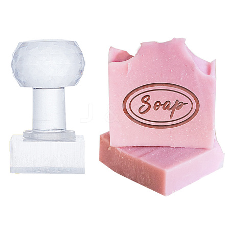 Clear Acrylic Soap Stamps with Small Handles DIY-WH0444-006-1