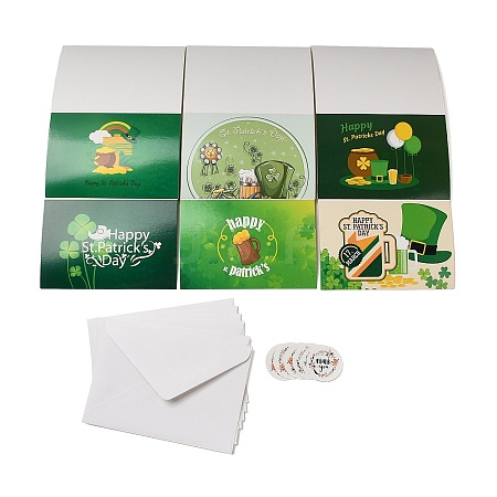 Saint Patrick's Day Rectangle Paper Greeting Card AJEW-D060-01D-1