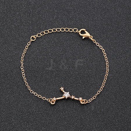 12 Constellations Alloy Rhinestone Link Bracelets WG43B2B-09-1
