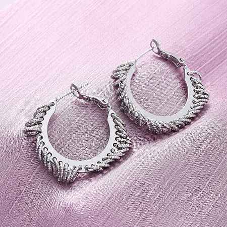 Brass Hoop Earrings EJEW-R025-31P-1