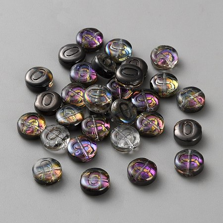 Transparent Electroplated UV Plating Glass Beads GLAA-TAC0024-12C-O-1