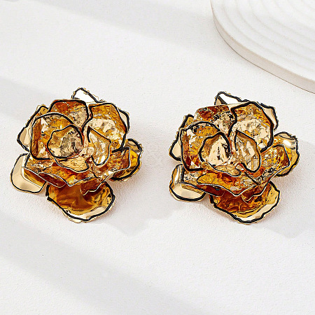 Alloy Enamel Stud Earrings FS-WG7F825-04-1