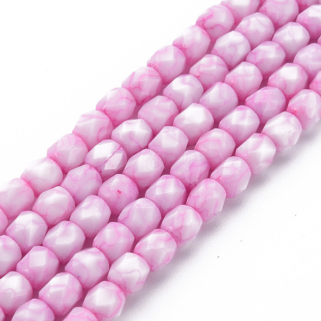 Opaque Baking Painted Glass Beads Strands EGLA-N006-008-A01-1