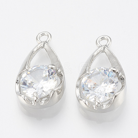 Alloy Cubic Zirconia Pendants ZIRC-Q017-051P-1