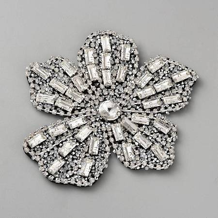 Felt & Rhinestone Embroider Thread Iron on/Sew On Patches PATC-WH0023-30C-1