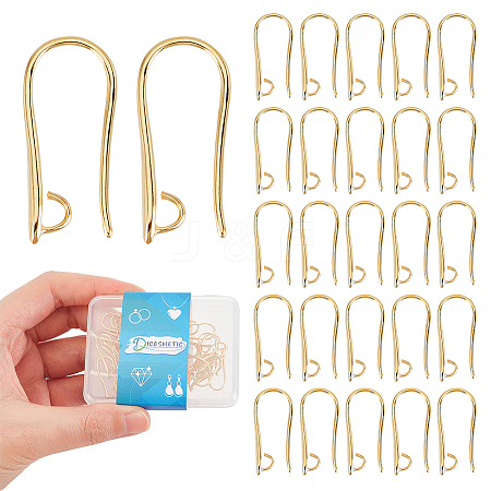 30Pcs Rack Plating Brass Earring Hooks KK-DC0002-39-1